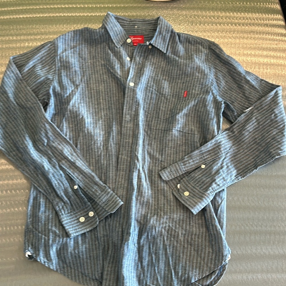 Supreme blue striped shirt rare size xl